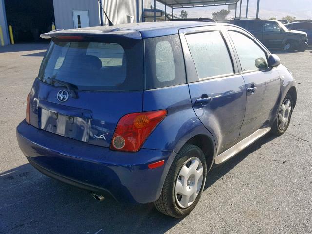 JTKKT604150124171 - 2005 TOYOTA SCION XA BLUE photo 4