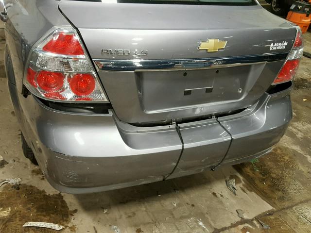 KL1TD56607B051384 - 2007 CHEVROLET AVEO BASE Сұр фото 9
