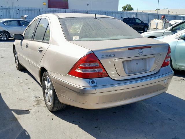 WDBRF61J81F013981 - 2001 MERCEDES-BENZ C 240 BEIGE photo 3