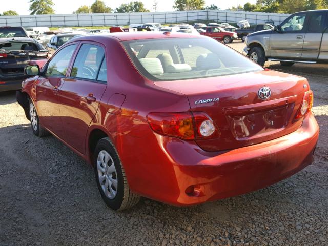 1NXBU40E49Z084955 - 2009 TOYOTA COROLLA BA RED photo 3