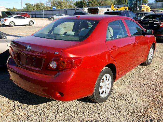 1NXBU40E49Z084955 - 2009 TOYOTA COROLLA BA RED photo 4