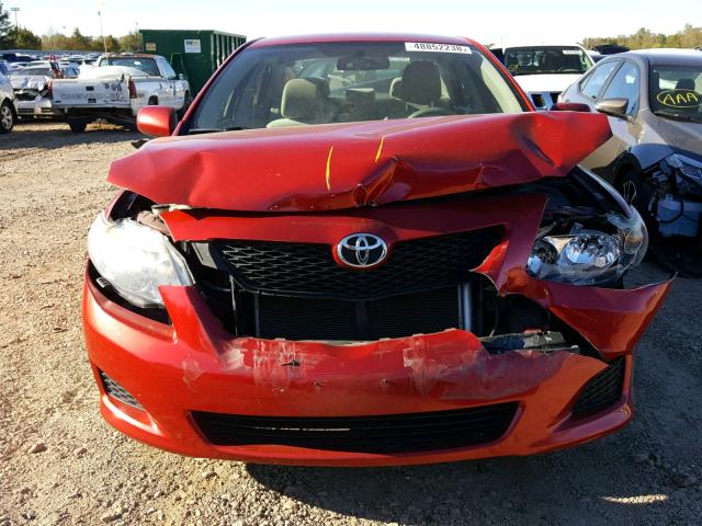 1NXBU40E49Z084955 - 2009 TOYOTA COROLLA BA RED photo 9