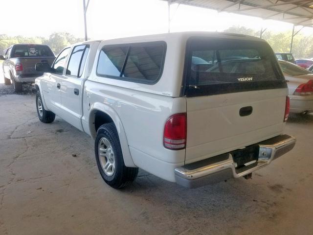 1B7HL48N32S555534 - 2002 DODGE DAKOTA QUA WHITE photo 3