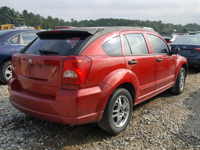 1B3HB28B97D566936 - 2007 DODGE CALIBER RED photo 4