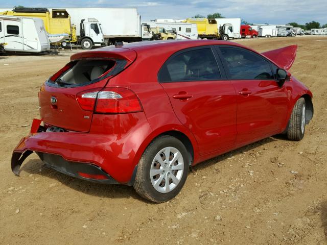 KNADM5A36D6301075 - 2013 KIA RIO LX RED photo 4