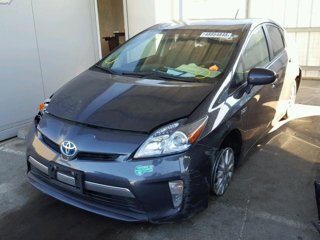 JTDKN3DP6D3036217 - 2013 TOYOTA PRIUS PLUG SILVER photo 2