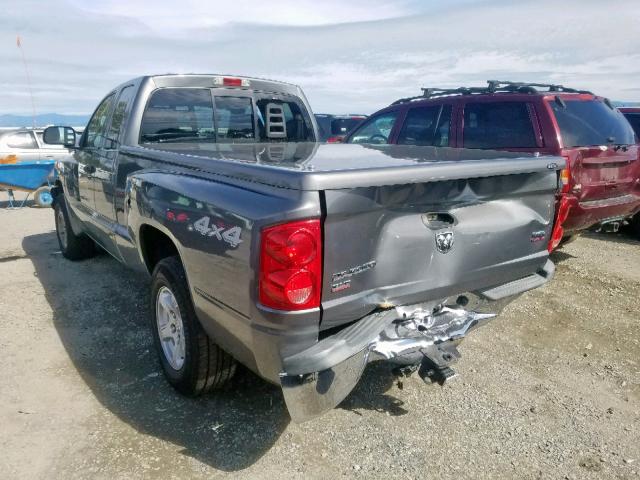 1D7HW42N86S654233 - 2006 DODGE DAKOTA SLT GRAY photo 3