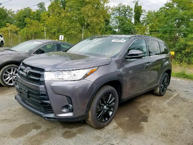 5TDJZRFH4KS573804 - 2019 TOYOTA HIGHLANDER GRAY photo 2