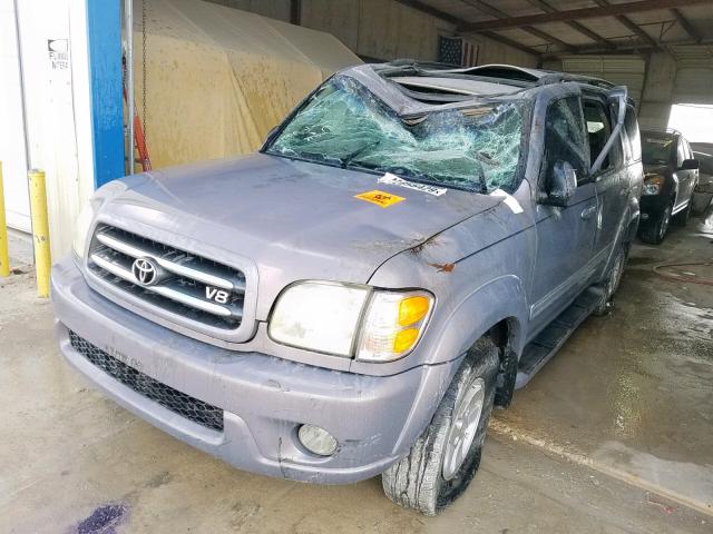 5TDZT38A52S133687 - 2002 TOYOTA SEQUOIA LI GRAY photo 2