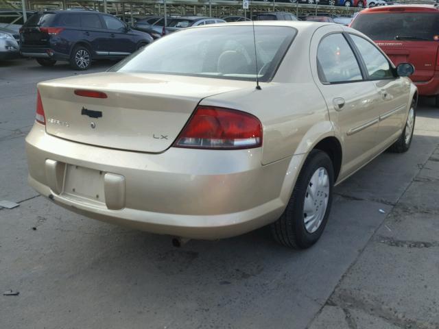 1C3EL46X01N604889 - 2001 CHRYSLER SEBRING LX GOLD photo 4