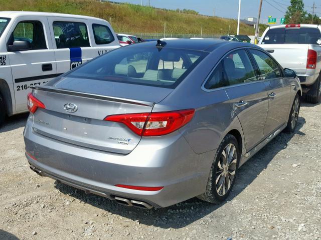 5NPE34AB8FH111525 - 2015 HYUNDAI SONATA SPO GRAY photo 4