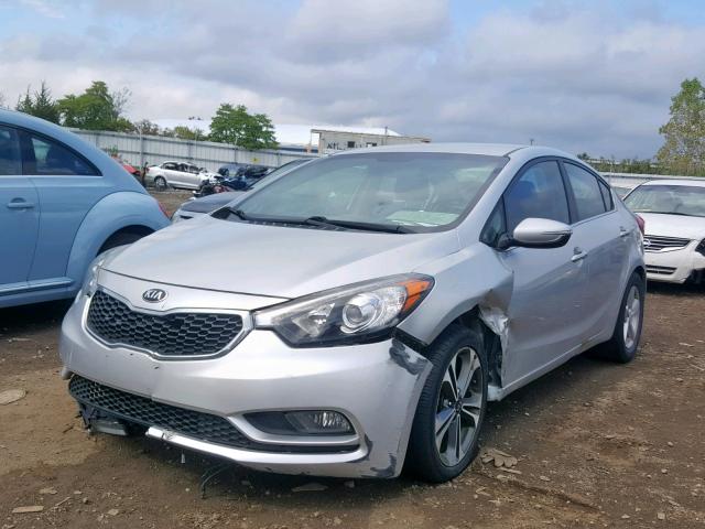 KNAFX4A80E5111382 - 2014 KIA FORTE EX SILVER photo 2