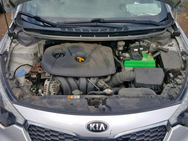 KNAFX4A80E5111382 - 2014 KIA FORTE EX SILVER photo 7