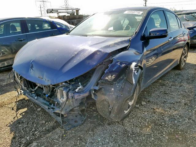 1HGCR2F8XGA062491 - 2016 HONDA ACCORD EXL BLUE photo 2