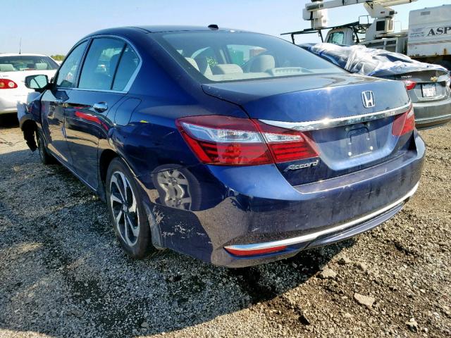 1HGCR2F8XGA062491 - 2016 HONDA ACCORD EXL BLUE photo 3