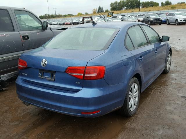 3VWLA7AJ1FM328606 - 2015 VOLKSWAGEN JETTA TDI BLUE photo 4