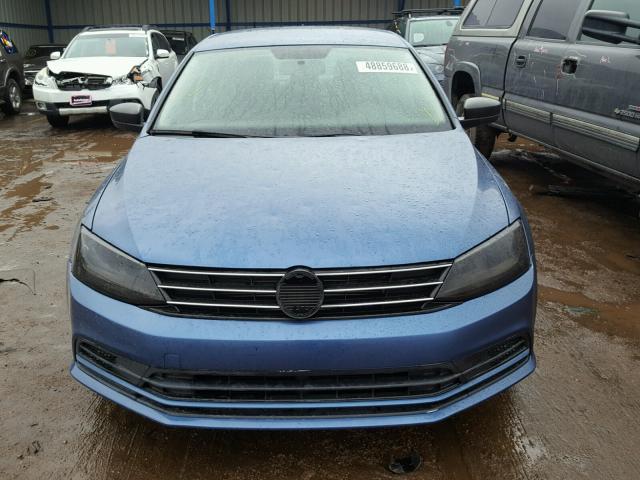 3VWLA7AJ1FM328606 - 2015 VOLKSWAGEN JETTA TDI BLUE photo 9