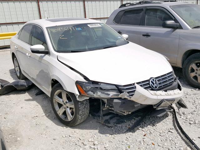 1VWBN7A34DC046346 - 2013 VOLKSWAGEN PASSAT SE WHITE photo 1