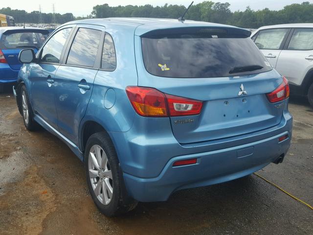 JA4AP4AU0CZ007355 - 2012 MITSUBISHI OUTLANDER BLUE photo 3