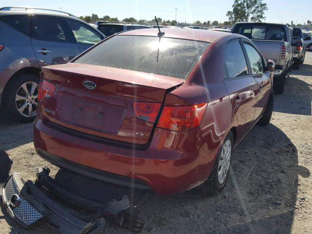 KNAFU4A21A5294421 - 2010 KIA FORTE EX RED photo 4