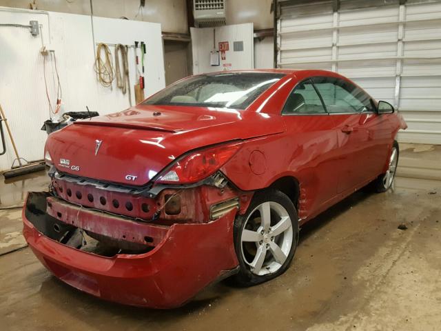 1G2ZH36N074248762 - 2007 PONTIAC G6 GT RED photo 4