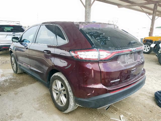 2FMPK3J91HBB88573 - 2017 FORD EDGE SEL BURGUNDY photo 3