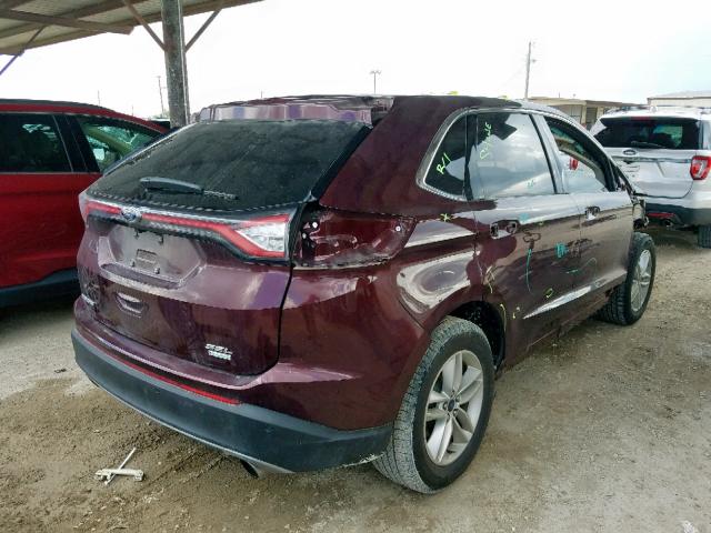 2FMPK3J91HBB88573 - 2017 FORD EDGE SEL BURGUNDY photo 4