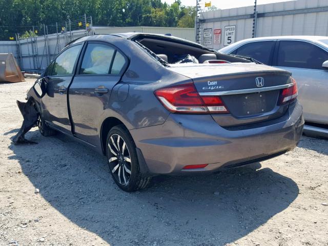 19XFB2F96EE083714 - 2014 HONDA CIVIC EXL GRAY photo 3