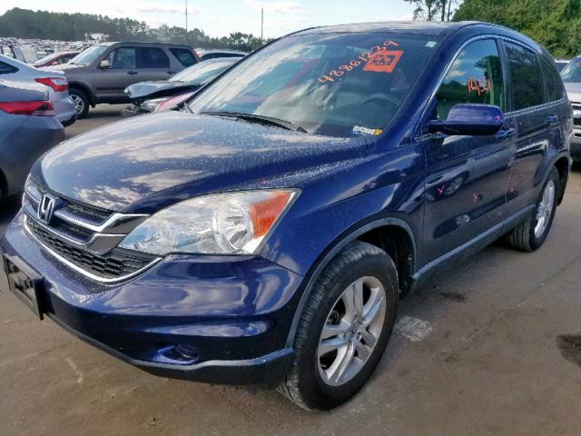 5J6RE3H73AL029210 - 2010 HONDA CR-V EXL BLUE photo 2