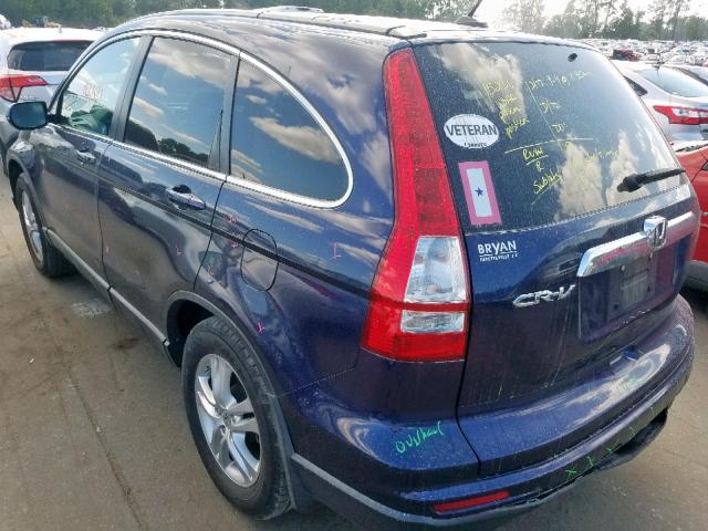 5J6RE3H73AL029210 - 2010 HONDA CR-V EXL BLUE photo 3