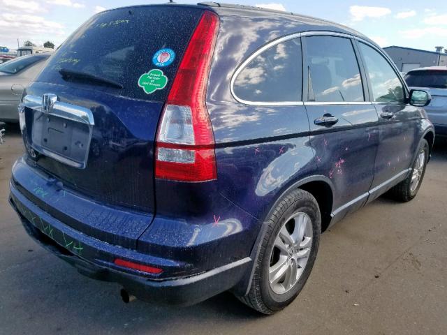 5J6RE3H73AL029210 - 2010 HONDA CR-V EXL BLUE photo 4