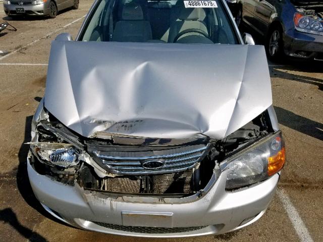 KNAFE222595620328 - 2009 KIA SPECTRA EX SILVER photo 7