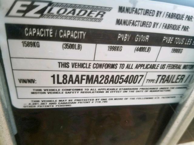 1L8AAFMA28A054007 - 2008 BOAT TRAILER BLACK photo 10