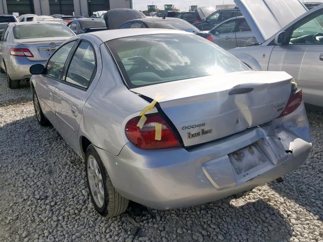 1B3ES56C45D165310 - 2005 DODGE NEON SXT GRAY photo 3