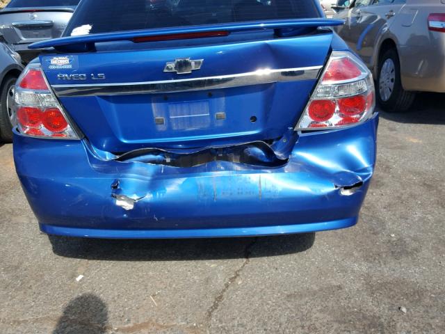 KL1TD56647B143341 - 2007 CHEVROLET AVEO BASE Mavi foto 9