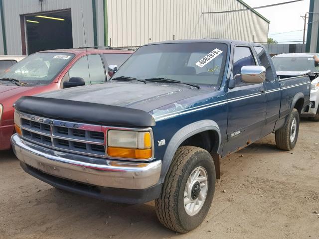 1B7GG23Y6PS155173 - 1993 DODGE DAKOTA GREEN photo 2