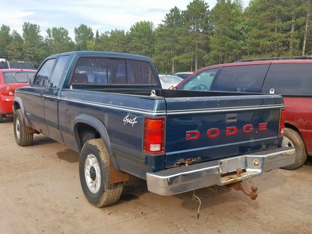 1B7GG23Y6PS155173 - 1993 DODGE DAKOTA GREEN photo 3