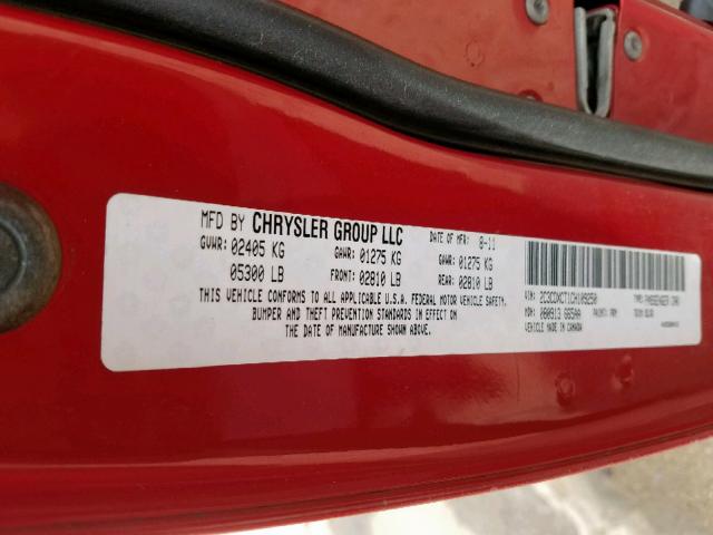 2C3CDXCT1CH109250 - 2012 DODGE CHARGER R/ RED photo 10
