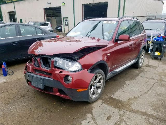 WBXPC93449WJ24570 - 2009 BMW X3 XDRIVE3 RED photo 2