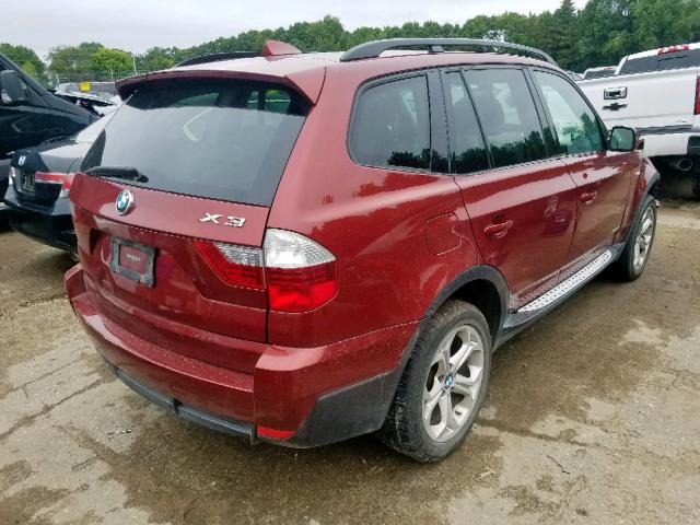 WBXPC93449WJ24570 - 2009 BMW X3 XDRIVE3 RED photo 4