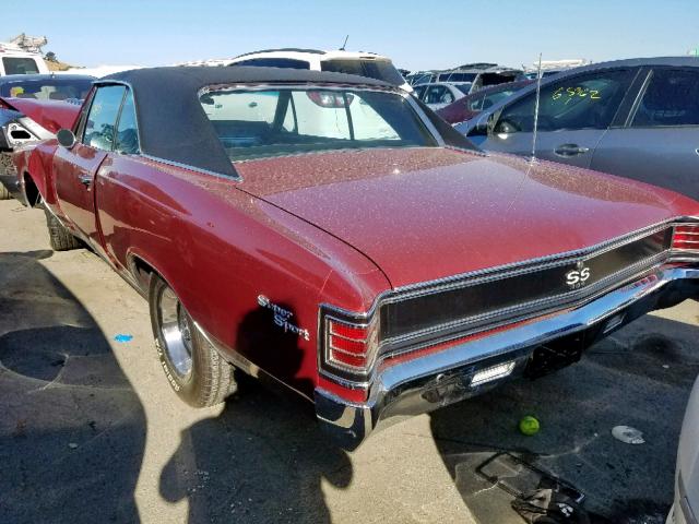 138177K155373 - 1967 CHEVROLET MALIBU SS 栗色 照片 3