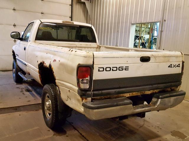 3B7KF26Z7WM204745 - 1998 DODGE RAM 2500 WHITE photo 3