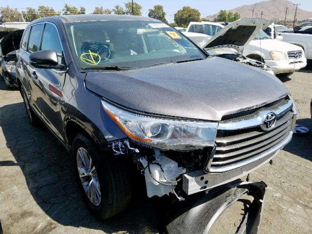 5TDZKRFH0GS148353 - 2016 TOYOTA HIGHLANDER CHARCOAL photo 1