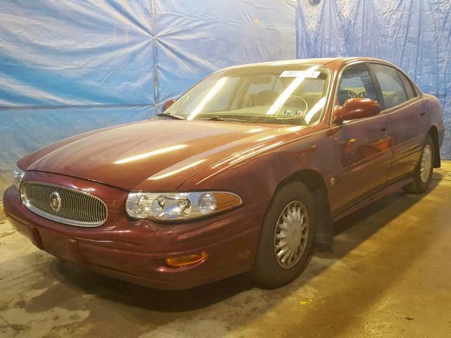 1G4HP54K214140869 - 2001 BUICK LESABRE CU BURGUNDY photo 2