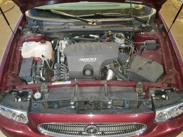 1G4HP54K214140869 - 2001 BUICK LESABRE CU BURGUNDY photo 7