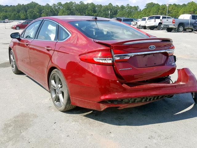 3FA6P0VPXHR189754 - 2017 FORD FUSION SPO MAROON photo 3