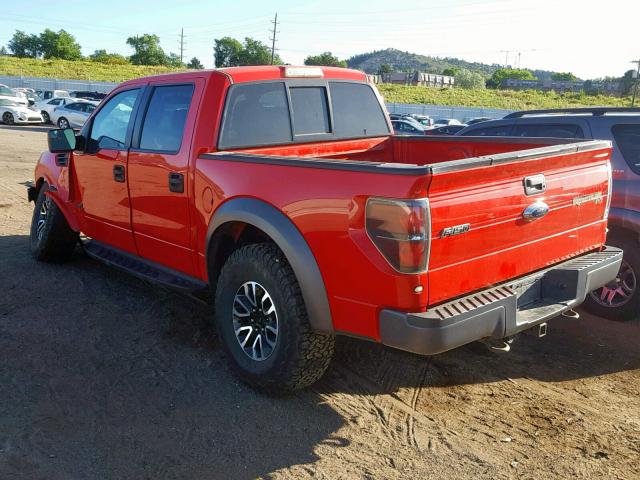 1FTFW1R63CFA74830 - 2012 FORD F150 SVT R RED photo 3