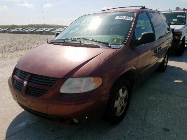 2D4GP44LX7R143076 - 2007 DODGE GRAND CARA BURGUNDY photo 2