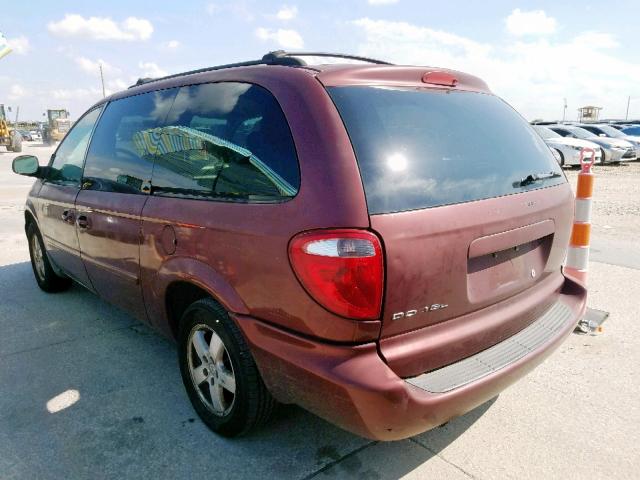 2D4GP44LX7R143076 - 2007 DODGE GRAND CARA BURGUNDY photo 3