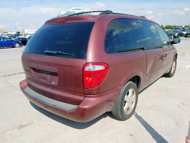 2D4GP44LX7R143076 - 2007 DODGE GRAND CARA BURGUNDY photo 4